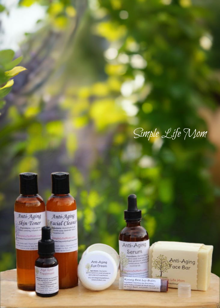 ANTI AGING GIFT SET - all natural, Organic, Anti Wrinkle serum and cream, Beauty Gift Set, essential oils, toner, tinted lip balm
