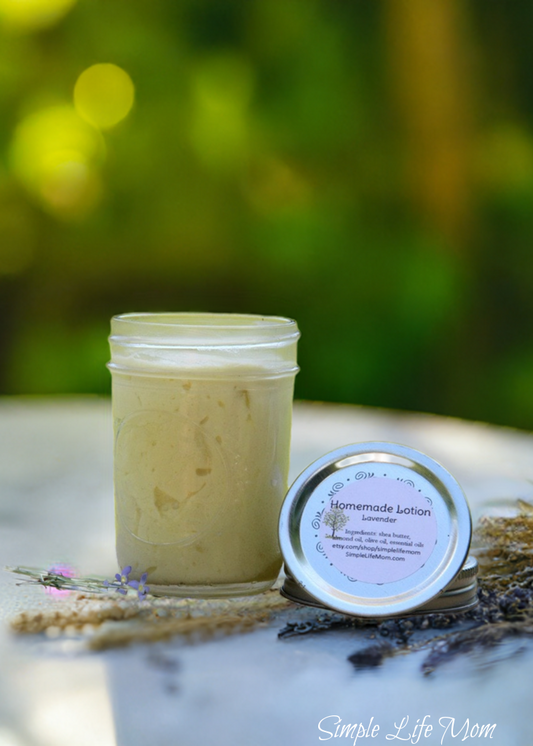 ORGANIC BODY LOTION - whipped shea butter and body and face lotion, scented with essential oils or unscented.